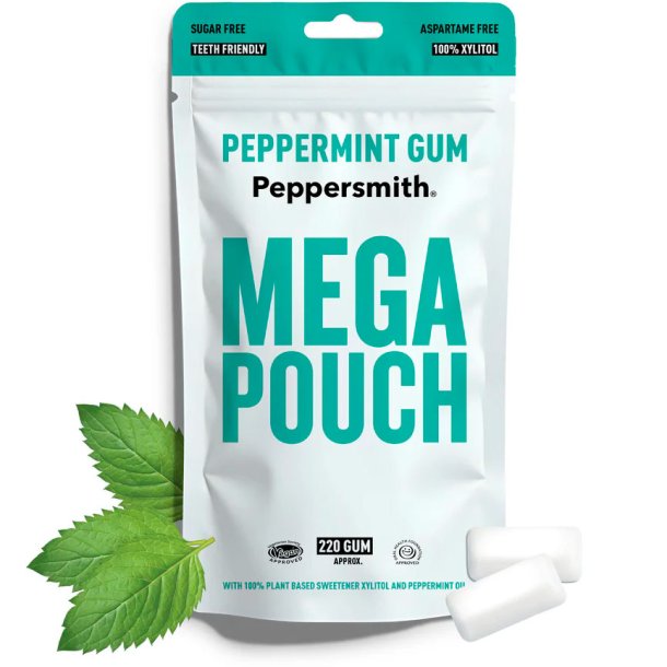 Xylitol Tyggegummi 220 stk. PEPPERSMITH Gum Peppermint Mega Pouch