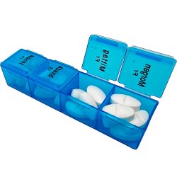 CEPEWA Pillendose, 7 oder 14 Tage Pillenorganisator Kunstleder Etui