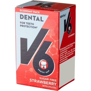 Xylitol Kaugummi V6 Strawberry Sparpaket 70g