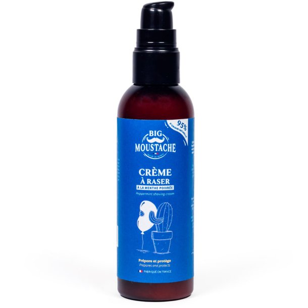 Cr�me � Raser Naturelle avec Menthe Poivr�e BIG MOUSTACHE 100 ml