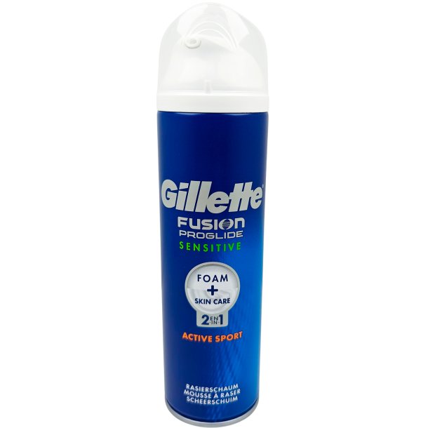 GILLETTE Fusion ProGlide Sensitive Active Sport � 2-i-1 rakskum f�r k�nslig hud 250 ml