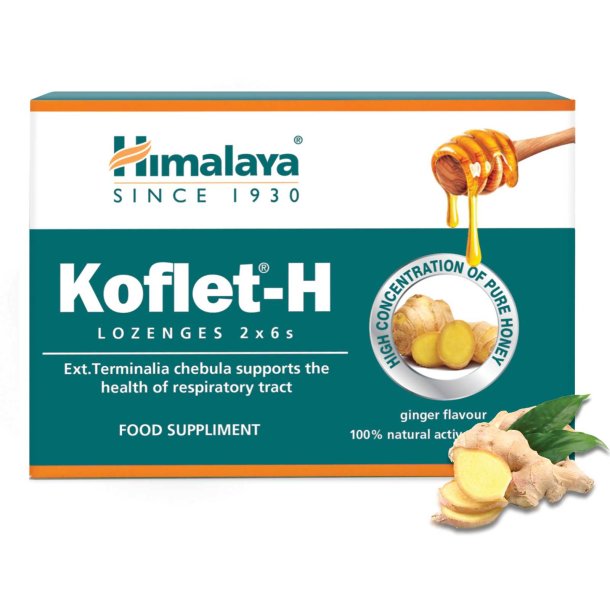 Ayurvediska Sugtabletter HIMALAYA Koflet-H Ginger &amp; Honey 12 st
