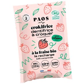 Organiska tandkrmstabletter PAOS Strawberry Ps. 125 st.