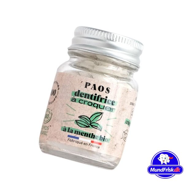 &ouml;ko-Zahnpasta-Tabletten PAOS Fresh Mint Glas 100 Stk.