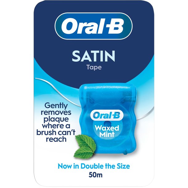 ORAL-B Satin Tape Waxed Mint Fil Dentaire � maintenant avec 50 m