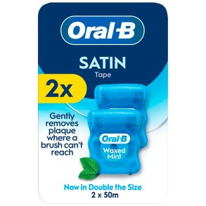 ORAL-B Satin Tape Waxed Mint Fil Dentaire 2-pack fil dentaire (2 � 50 m�tres)