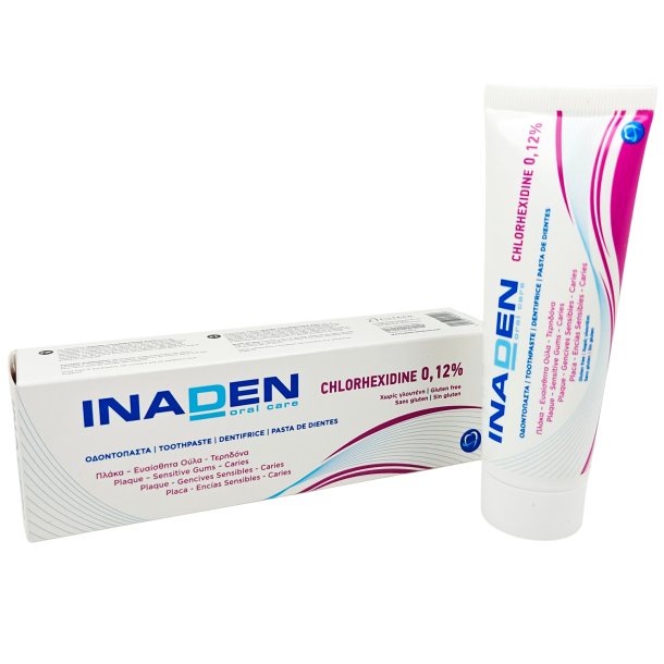 Klorhexidin Tandpasta 0.12 % INADEN 75 ml. - m�lrettet pleje ved tandk�dsproblemer