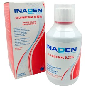 Klorhexidin Mundskyl 0.20 % INADEN 250 ml - intensiv antibakteriel behandling uden alkohol