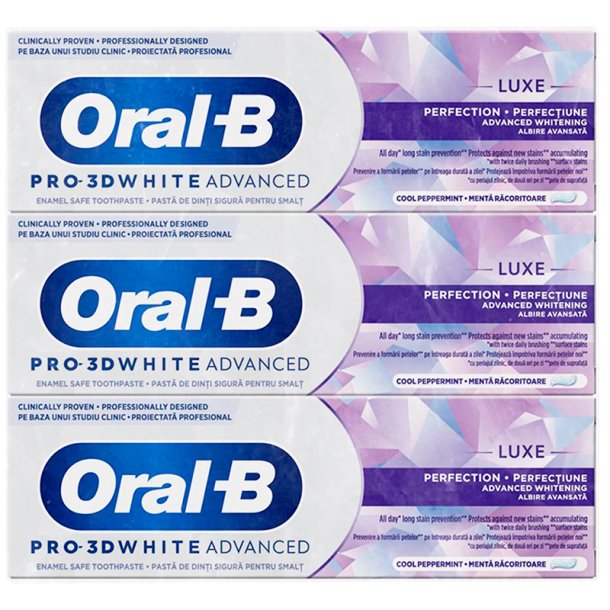 ORAL-B 3D White Tandpasta 3 x 75 ml Luxe Perfection Advanced Whitening