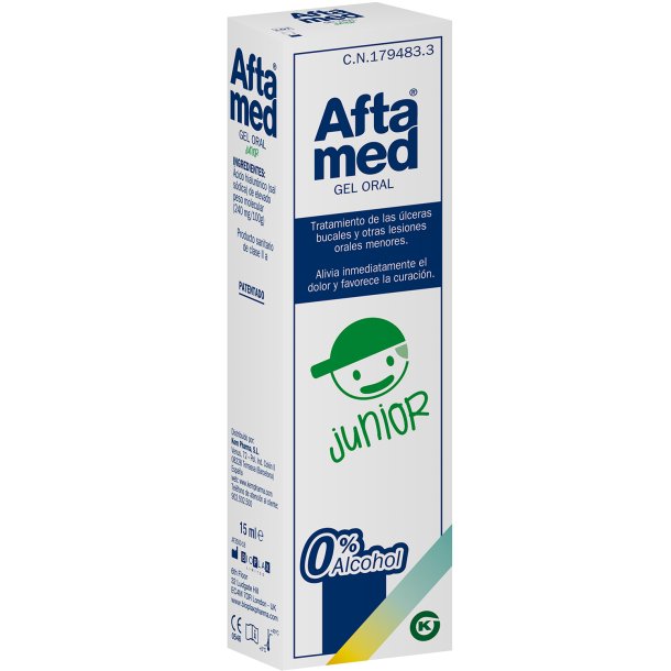 AFTAMED Junior Oral Gel 15 ml. - hell�varainen helpotus rakkuloihin ja suuhaavoihin lapsilla