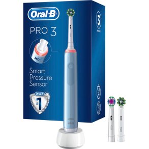 ORAL-B Pro 3 3000 Blue El-tandb�rste + 2 Ekstra B�rstehoveder