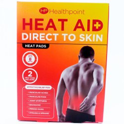 Varmeplastre 2 stk. HEALTHPOINT Heat Aid ca. 10 x 11 cm.