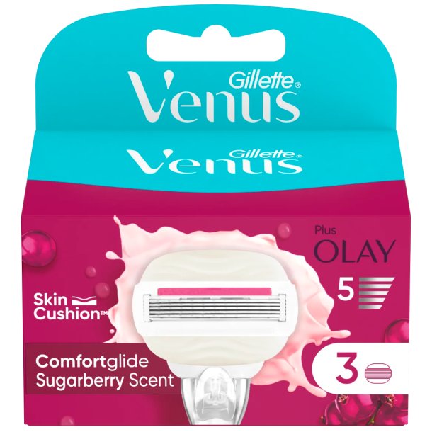 Gillette Barberblade Venus Comfortglide Olay Sugarberry 3 stk.