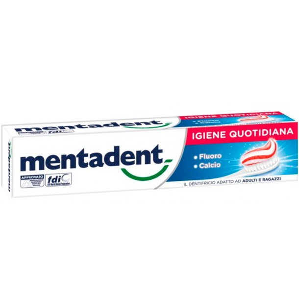 Calcium &amp; Fluor Dentifrice MENTADENT Daily Hygiene 100 ml.