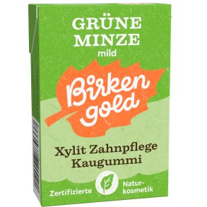 Naturlig Xylitol Tyggegummi Birkengold Spearmint GREEN MINT Plastfri 28g