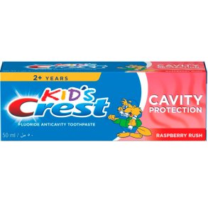 B�rnetandpasta CREST Kids Cavity Protection Raspberry Rush 50 ml � Fluortandpasta til b�rn fra 2 �r