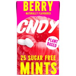 Pastilles au xylitol CNDY Berry Sugar Free Mints � base de plantes � 25 pcs.
