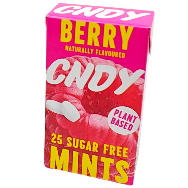 Pastilles au xylitol CNDY Berry Sugar Free Mints � base de plantes � 25 pcs.
