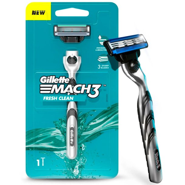 GILLETTE Barberskraber Mach3 Fresh Clean � Klassisk og komfortabel barbering