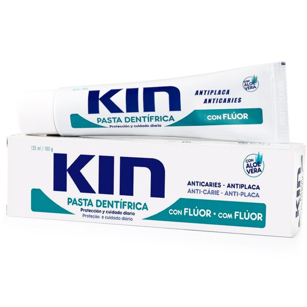 KIN Antiplak &amp; Anticaries Tandkräm  Aloe Vera &amp; Provitamin B5 (125 ml)