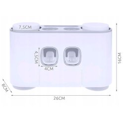 Zahnb&uuml;rstenhalter mit Zahnpastaspender und Zahnbecher