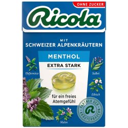 RICOLA Extra Strong Menthol Sukkerfri Urtebolsjer 50g