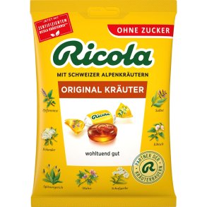 RICOLA Original Kr�uter � Sockerfria �rtkarameller med klassisk alpinsmak (ps. 75g)