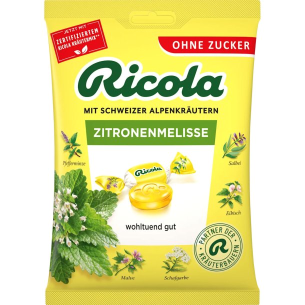 RICOLA Sockerfria �rtkarameller med frisk citronmeliss (Ps. 75g)