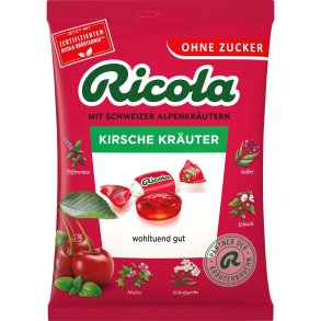 RICOLA Cherry  Sockerfria �rtkarameller med frisk k�rsb�rssmak (75g)