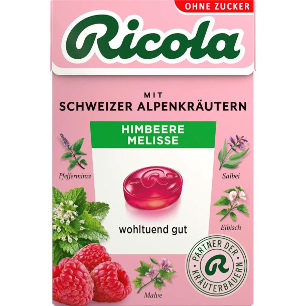RICOLA Hallon &amp; Citronmeliss � sockerfria �rtkarameller med frisk b�rsmak (50g)