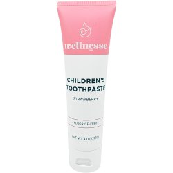 Hydroxyapatite Barntandkräm WELLNESSE Strawberry Xylitol (Fluorfri) 113g