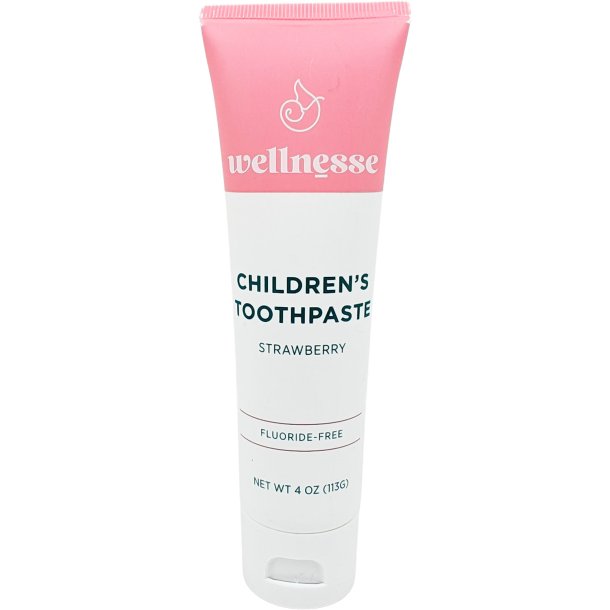 Hydroxyapatite Barntandkräm WELLNESSE Strawberry Xylitol (Fluorfri) 113g