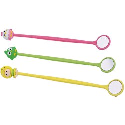 Brillant Kids Anti-dug Mundspejl 1 stk. � Farverig tandl�gespejl til b�rn