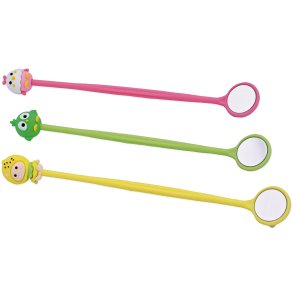 Brillant Kids Anti-dug Mundspejl 1 stk. � Farverig tandl�gespejl til b�rn