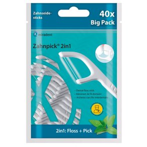 Tandtr�dsbyglar MIRADENT Zahnpick 2in1 � Tandtr�d & tandpetare (40 st.)
