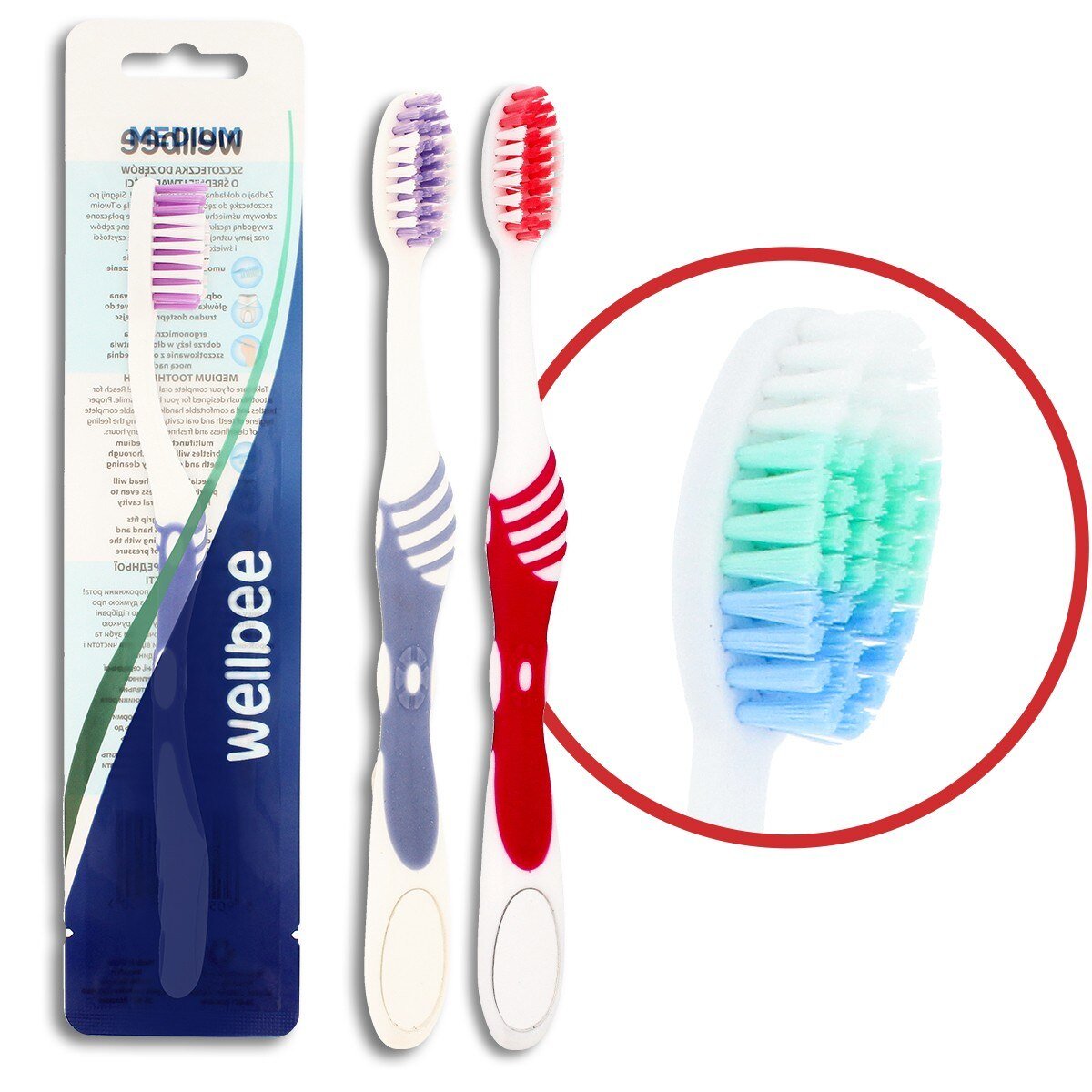 WELLBEE Tandenborstel 1 stk. Medium