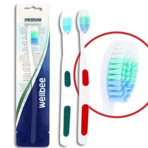 WELLBEE Tandenborstel 0.18 mm 1 stk. Medium Folie