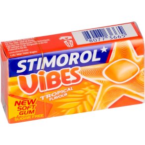 STIMOROL Tyggegummi Vibes Tropical (21g) � Sukkerfri tyggegummi med eksotisk frugtsmag