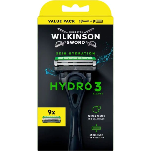 Wilkinson Sword Hydro 3 Skin Hydration Barberskraber inkl. 9 Barberblade