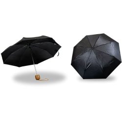 Mini parapluie de sac avec poign�e effet bois | Compact et élégant