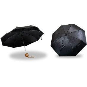 Mini parapluie de sac avec poign�e effet bois | Compact et élégant