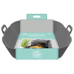 Moule en silicone air fryer 18 x 18 cm � réutilisable et parfait pour les paniers carrés