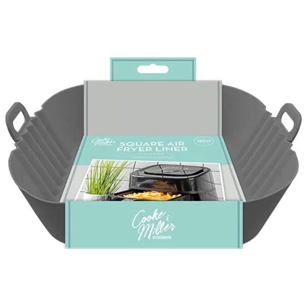 Moule en silicone air fryer 18 x 18 cm � réutilisable et parfait pour les paniers carrés