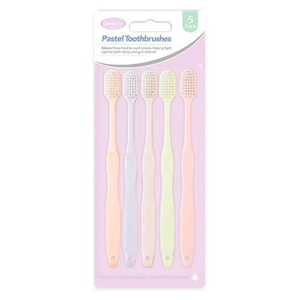 Brosses � dents aux couleurs pastel DENTAGLO 5 pcs.