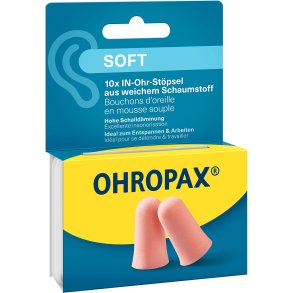 OHROPAX Soft �ronproppar (10 st) � extra mjuk komfort och h�g ljudd�mpning