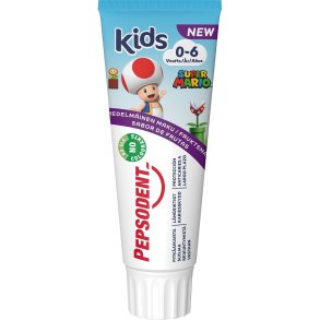 B�rnetandpasta PEPSODENT Kids Tandpasta 0�6 �r � Super Mario (75 ml.)