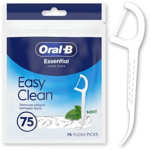 Oral-B Essential Easy Clean Floss Picks 75 Stk. Zahnseideb�gel f�r eine einfache und effektive Zahnreinigung unterwegs