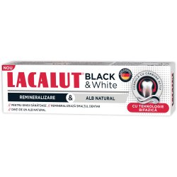 LACALUT Black &amp; White Tandkr�m � Med Hydroxyapatite &amp; Aktivt Kol (75 ml.)