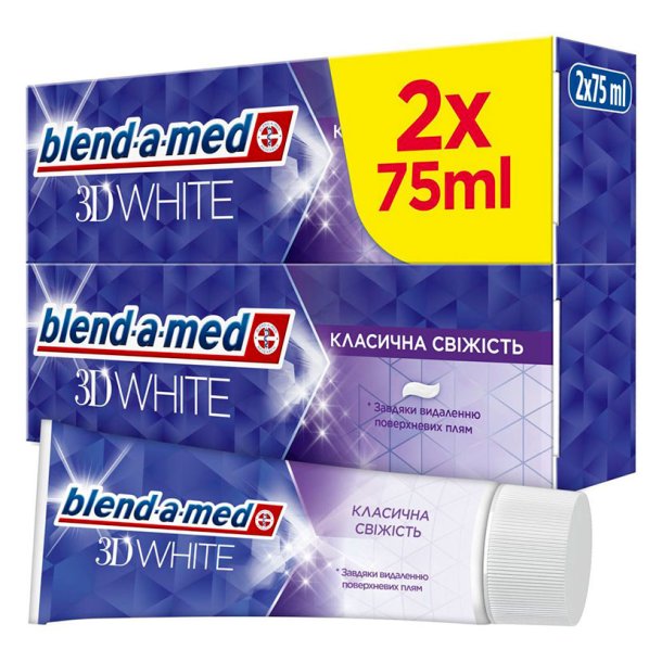 Blend-a-Med 3D White Classic Fresh Tandpasta � 2 x 75 ml
