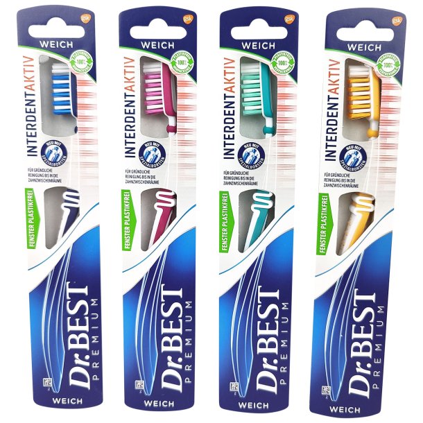 Dr. Best myke tannbrste Interdent Active Soft bust